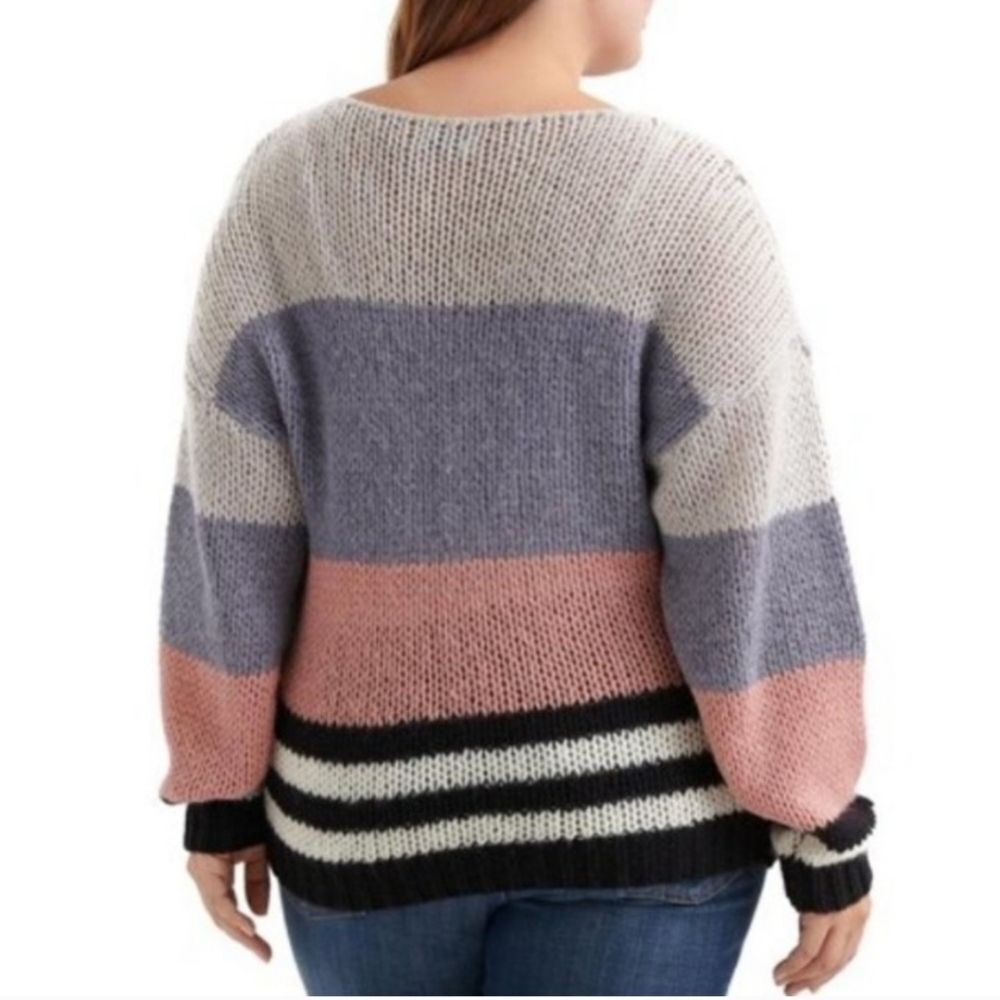 Lucky Brand NWT Women's Pastel Colorblock Sweater Size 2XL Wool‎ Blend - Picture 5 of 10
